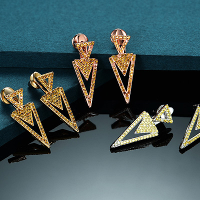ladies earrings in sterling silver with zircons