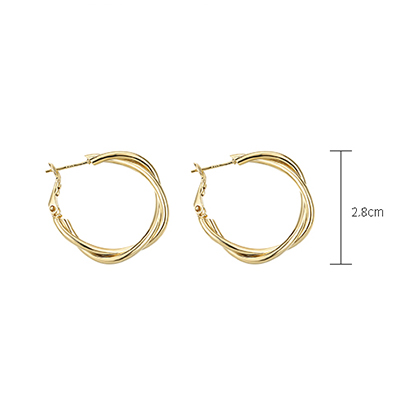 silver huggie earring 18k gold plated