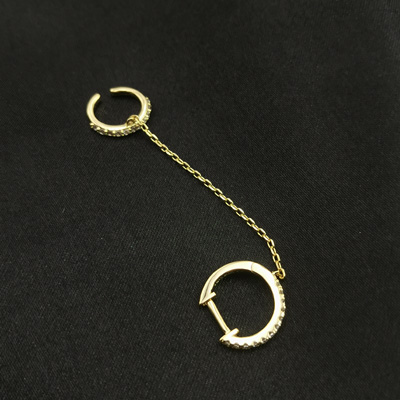 double huggie hoop earrings gold plated