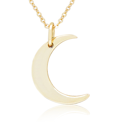 moon necklace silver gold plated jewelry