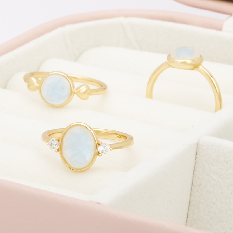 moonstone gold plated rings