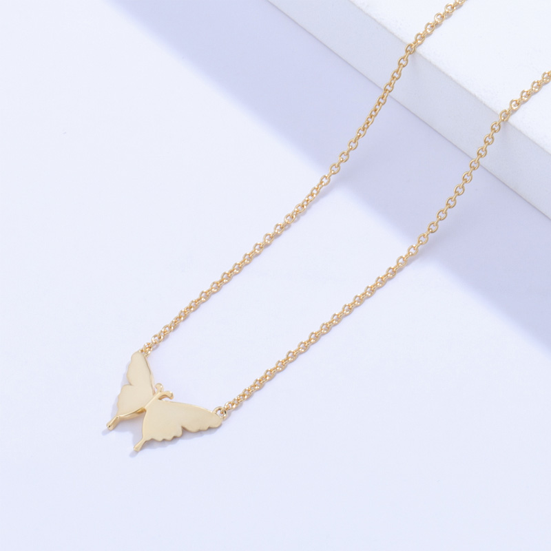 yellow butterfly necklace gold vermeil