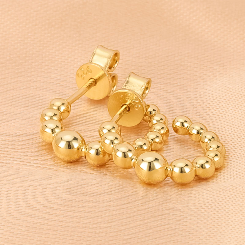 gold bead earrings