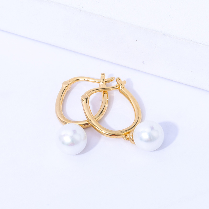 freshwater pearl hoop earrings gold