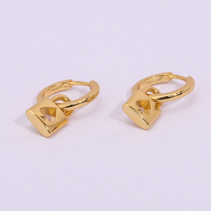 high quality gold padlock earrings