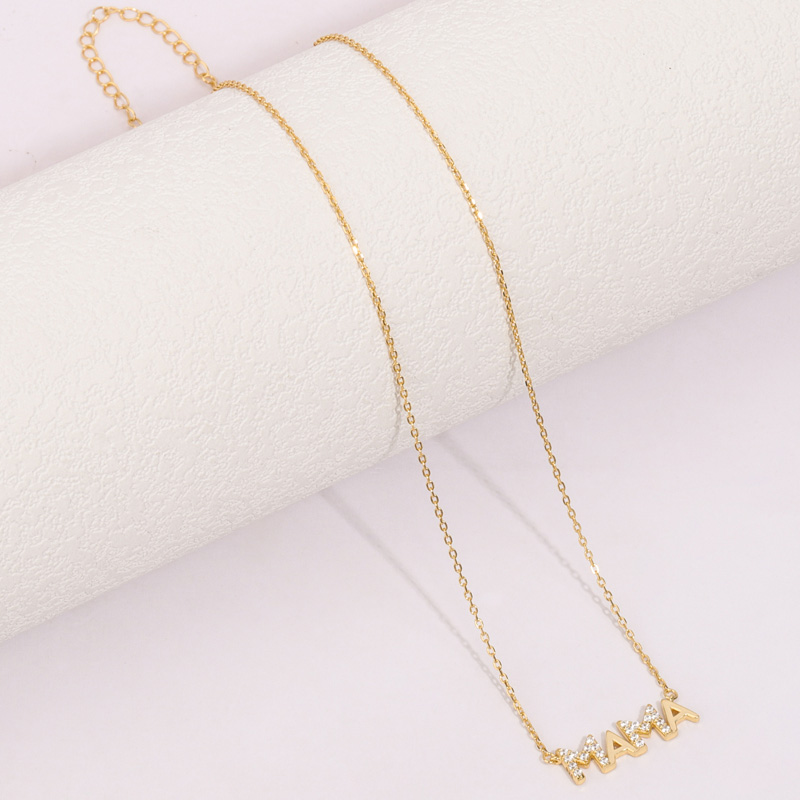 mama chain necklace 18k yellow gold plated