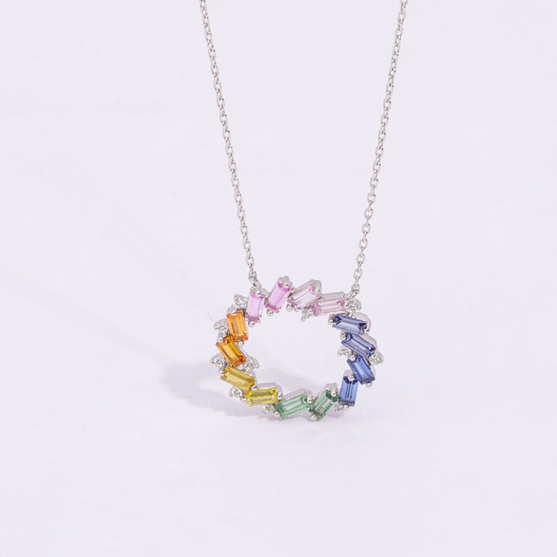 semi precious rainbow necklace
