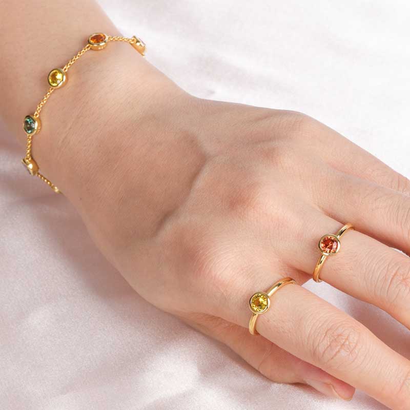 rainbow cubic zirconia bracelet gold