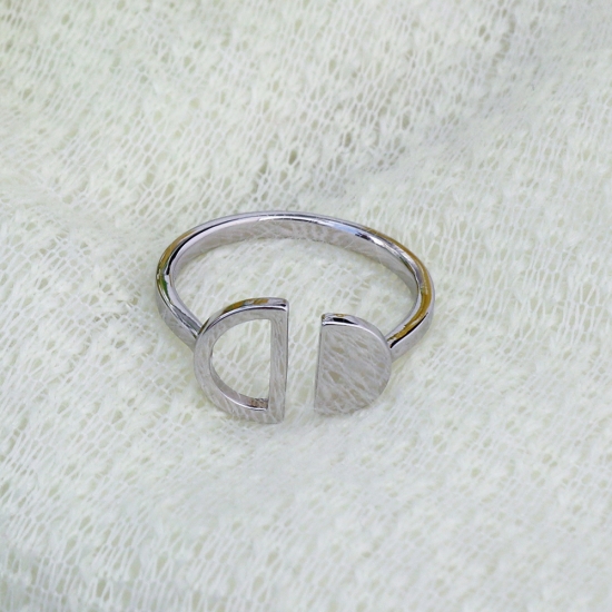 Letter D 925 Sterling Silver Open Ring