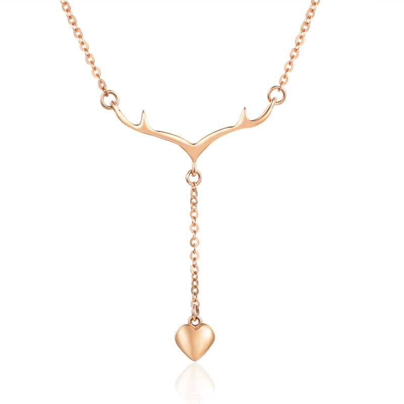 Elk 18K Rose Gold Jewellery Necklace with Heart Pendant