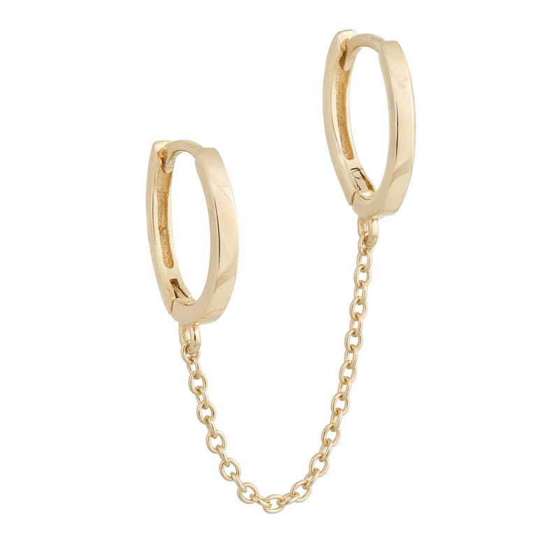 Gold Plated Double Huggie Hoop Earrings