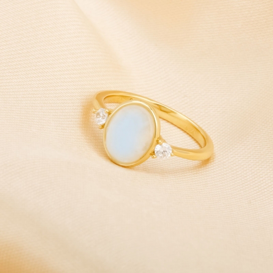 Blue Moonstone Ring Sterling Silver