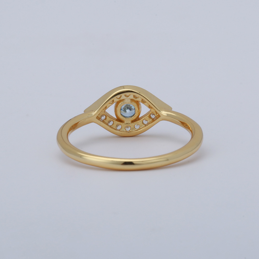 Evil Eye Ring Silver Gold Plated