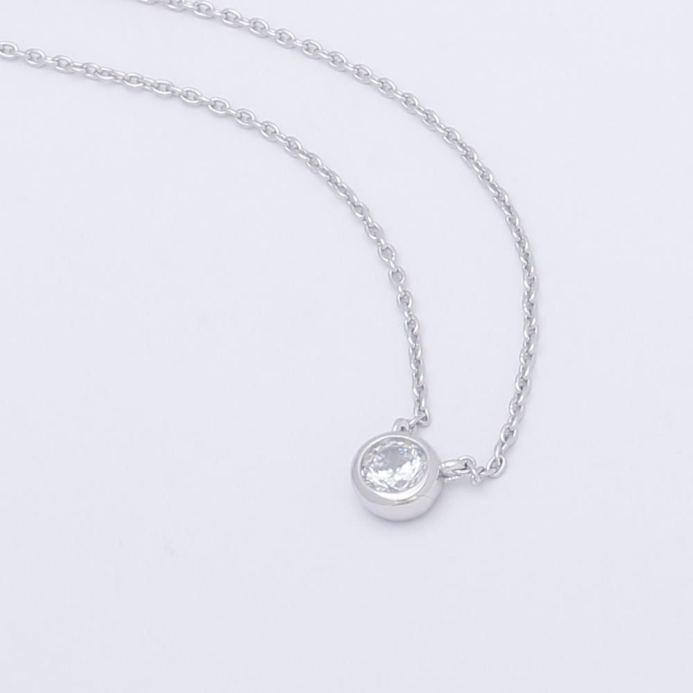  4A Cubic Zircon Stone Necklace Silver