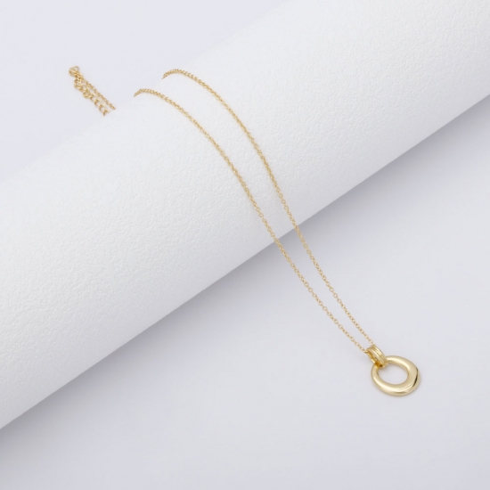  Oval Silver Pendant Necklace Gold Plated Women