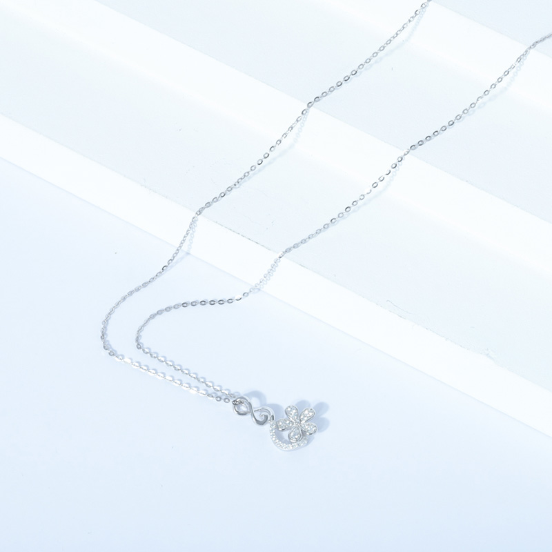 flower zircon stone necklace