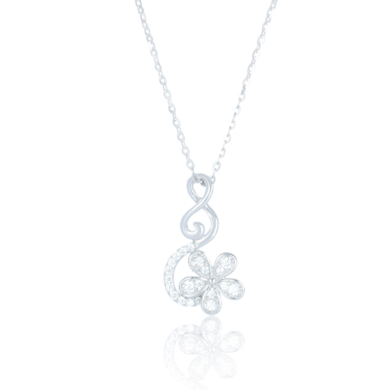 flower zircon stone necklace