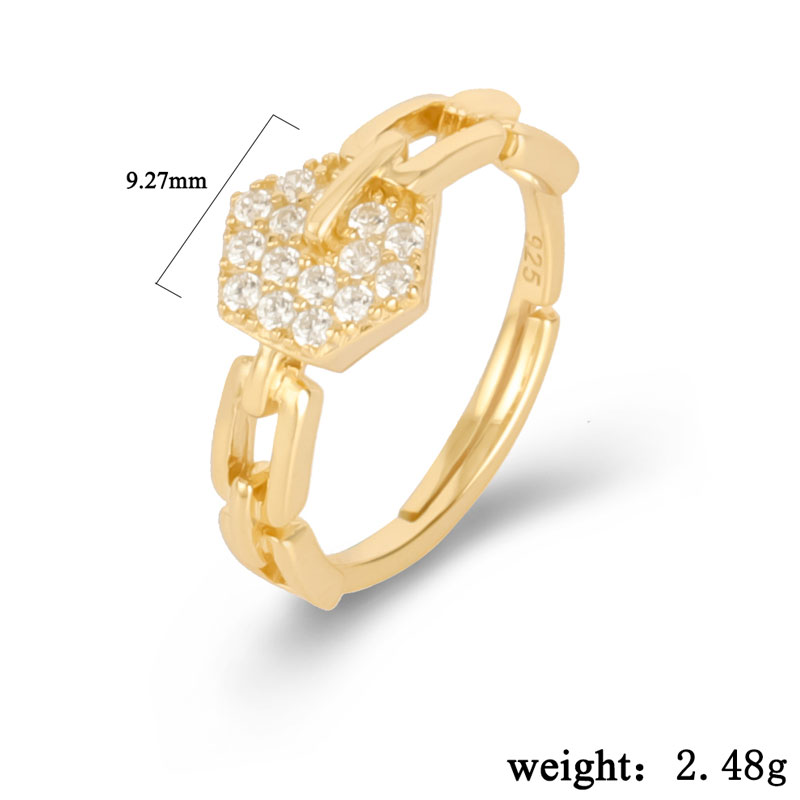 Chain Link Ring Band Pave CZ