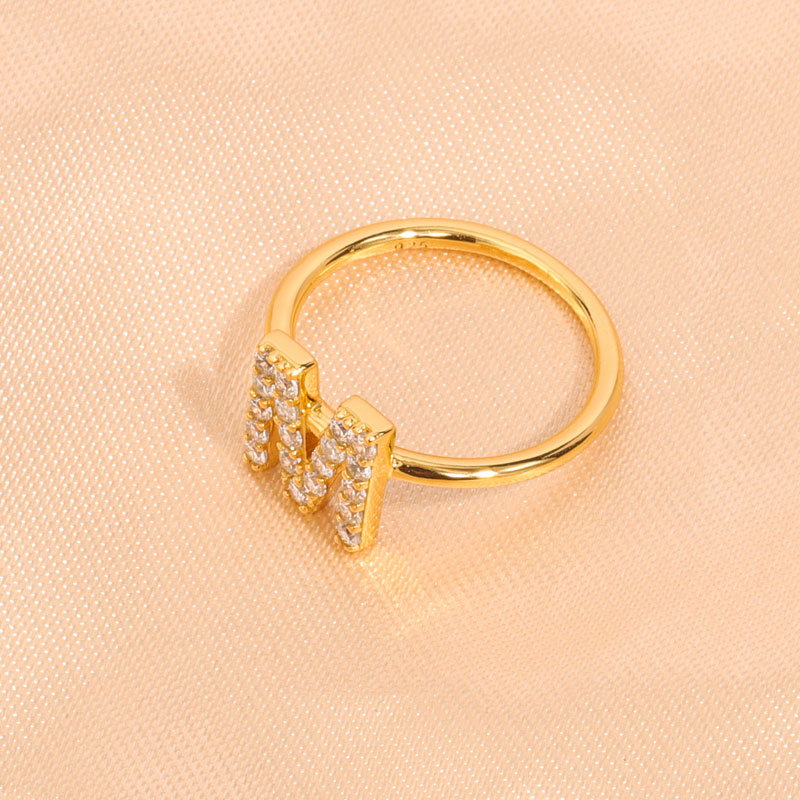 خاتم مخصص الأولي مطلية بالذهب