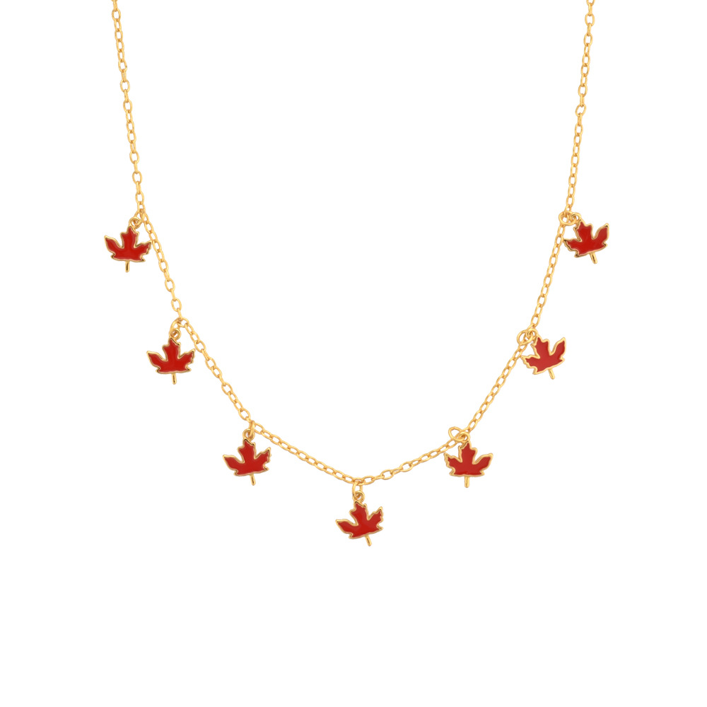 maple necklace with lots of charms