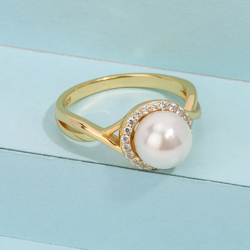 infinity pearl engagement ring