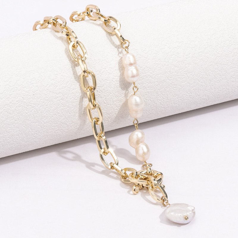 paperclip necklace with pearl