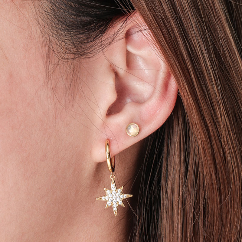 moonstone stud earrings silver