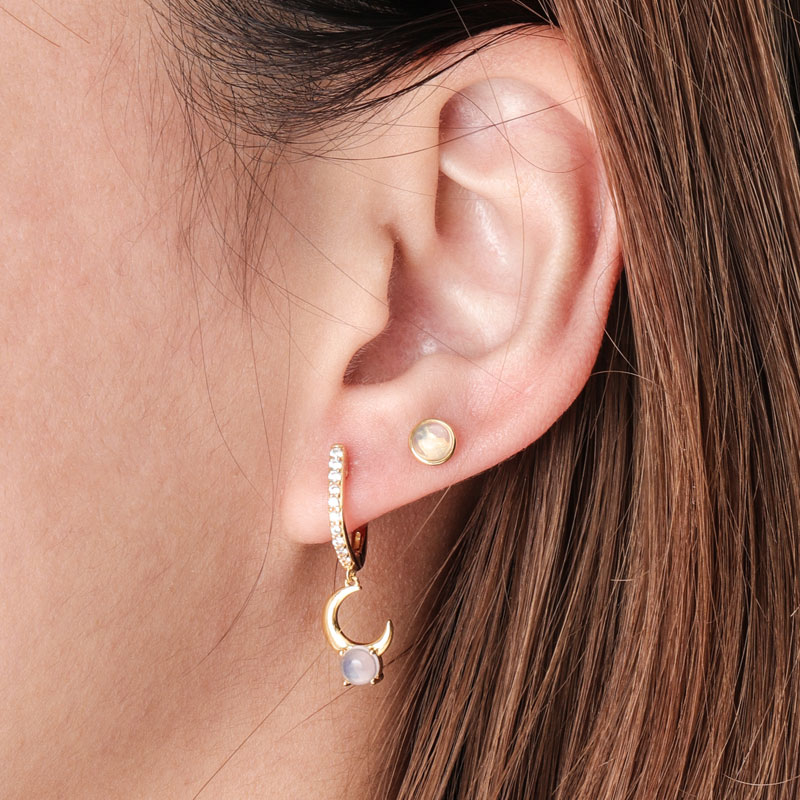 moonstone stud earrings silver