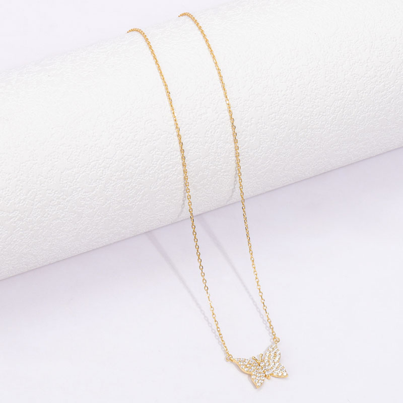 butterfly necklace gold plated