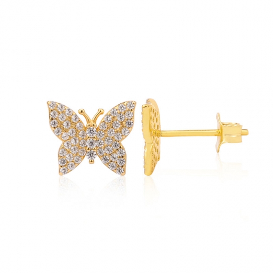 tiny butterfly stud earrings