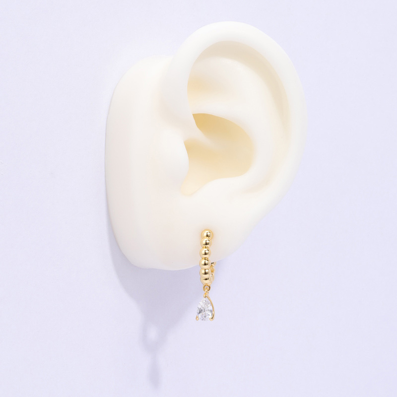 gold hoop beaded earrings