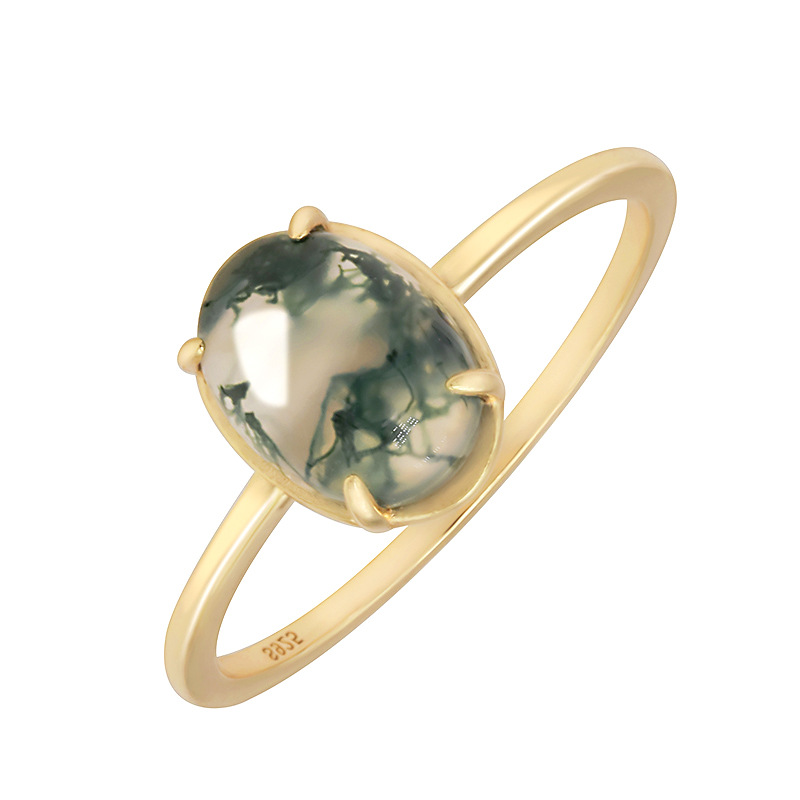 moss agate ring silver