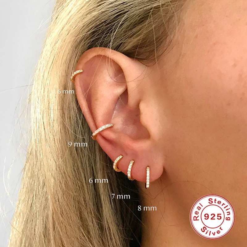 cartilage hoop earrings silver