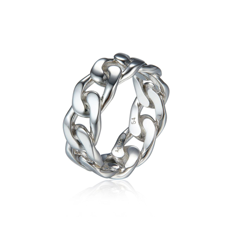 chain link ring silver